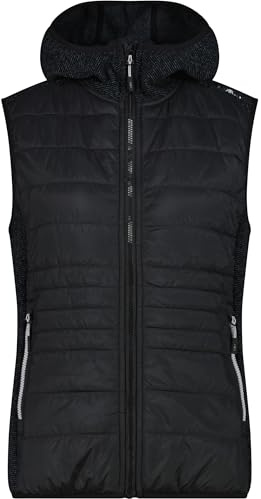 CMP Damen Hybrid Hoodie Weste, nero, M