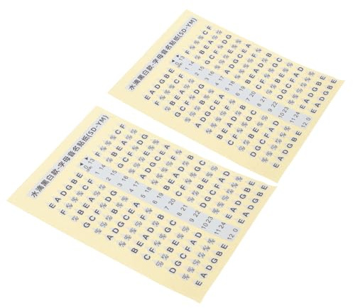 Abaodam 2 pezzi Adesivi Tastiera Chitarra Note Musicali Elevata Sticker Scala Musicale Pratici per Principianti Facilita Apprendimento Autodidatta Migliora Precisione e Tecnica Fretboard