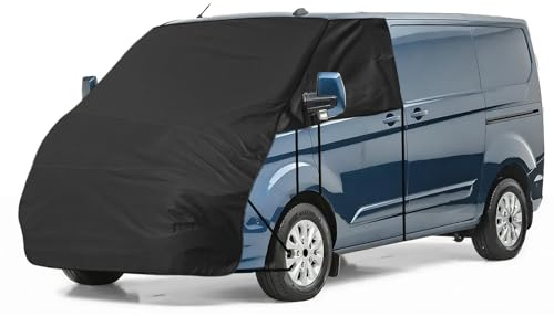Frontscheibe Wrap Cover Ersatz für Ford Transit Custom, Luxus Sonnenschutz Vollständige Okklusion Frontscheibenabdeckung 420D, Abdeckplane für Wohnwagen mit UV-Schutz (Schwarz)