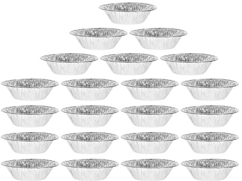 NUOBESTY 200 Moules à Tartelettes en Aluminium Jetables Ronds et Résistants à la Chaleur Caissettes de Cuisson pour Cupcakes Muffins et Desserts Individuels pour Pâtisserie Fêtes