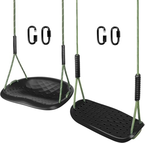 Dakzhou 2 Pack Toddler Swing & Anti‑Slip Flat Swing Seat, Black