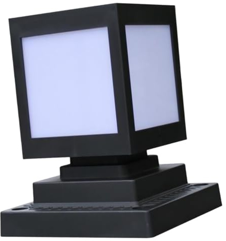 HAPINARY Farola Solar para Jardín y Vallas, 2.5w, 2000mah, 12 LED | ABS y Pvc, Tamaño Grande, Negro, , Uso Diario, Iluminación Exterior, 10 a 15