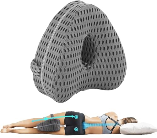 Eirolace Almohada para Dormir de Lado, Almohada Piernas Dormir, Cojin Piernas Dormir, Almohada de Espuma Viscoelástica, Alivio del Dolor de Cadera, Espalda y Ciática