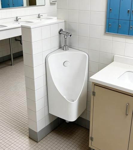 orinatoio uomo da muro ceramica Orinatoio Angolare Da Uomo Montato A Parete Con Valvola Di Scarico Manuale, Orinatoio Da Uomo In Ceramica Salvaspazio Sospeso Per Casa(White)