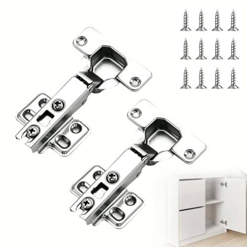2 Pcs Charnières Porte Placard, Charnières Porte Cuisine Avec Amortisseur 35mm, Charniere Porte Cuisine Invisible pour Meuble, Charniere Porte Lourde Full Overlay Recouvrement Total