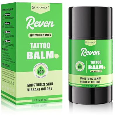 JCONLY Palillo de cuidado de tatuajes, 45 g, práctico bálsamo para piel tatuada, cuidado hidratante para tatuajes frescos y existentes, aplicación limpia para viajes