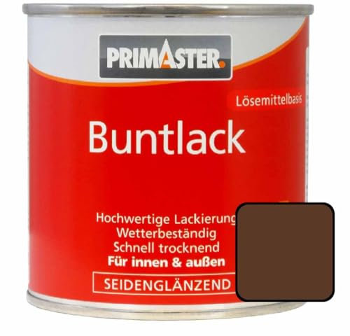 Primaster Buntlack 125ml Nussbraun Seidenglänzend Wetterbeständig Holz & Metall