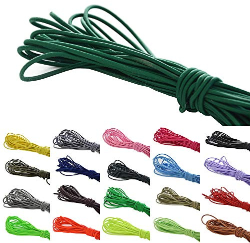 Roban Fashion 10 m elastische Gummikordel 3mm Gummischnur Elastische Kordel Hutgummi Auswahll aus 32 Farben,Dunkelgrün