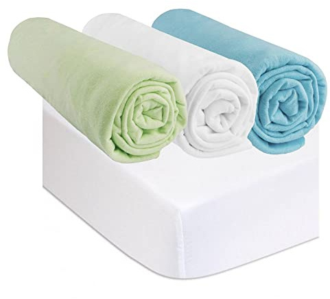 Easy Dort Kit de 3 Draps Housse 70x160 cm Lit Bébé Lit Enfant + 2 Protèges Matelas 70x160 | 100% Coton | Ultra Doux, Respirant | Sommeil sain | Certifié Oeko Tex | Fabriqué en Europe