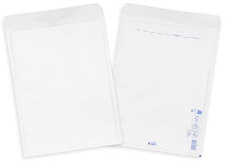 smiley pack Luftpolstertaschen Größe K10 Weiß 370 x 480 mm (50 Stück) | gepolsterte Versandtaschen mit Selbstklebeverschluss, passend für A3+ und C3