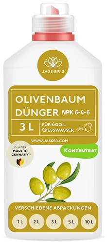 Bio Olivenbaum Dünger flüssig 3 Liter Konzentrat für 600 Liter Gießwasser - 100% organischer Dünger für Olivenbaum - Mediterraner Pflanzendünger für Garten & Kübel - Oliven Dünger