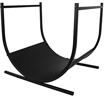 VA-Cerulean Étagère pour bois de cheminée semi-circulaire en forme de U - Pour l'extérieur - Intérieur - En métal - Pour bois de chauffage - Aide à l'empilage du bois - Noir