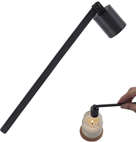 Helweet ljussläckare rostfritt stål, vektsläckare, ljusverktygskåpa, ljusutskjutare, klockformad veke släckare med långt handtag, för säker släckning, ljusflammor