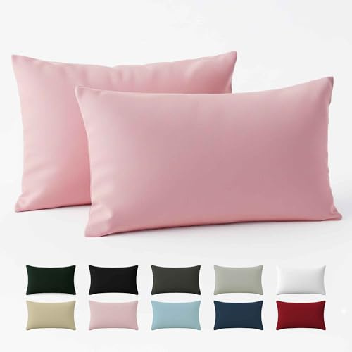 Dreamzie - Kissenbezug 40x60cm - 100% Baumwolle Renforcé - Rosa | 2er Set · Oeko-Tex zertifiziert · mit Reißverschluss · Kopfkissenbezug & Kissenhülle · 57 Fäden/cm² · Weich & Kühlend