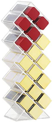 Rianpesn Acryl-Lippenstifthalter - Stapelbarer Lippenstifthalter aus Acryl mit 16 Fächern, Modern Elegant, Transparent, Kosmetik