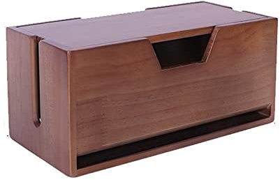 Kabelboxen Holzdraht-Aufbewahrungsbox-Desktop-Router-Rack große Speicher-Drähte Keeper-Halter-Kabel-Organizer for Haus & Büro, handpoliert Steckdosenbox