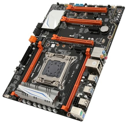 Cuifati Carte Mère D'ordinateur X79‑P3 DDR3 LGA2011 pour Boîtier ATX, Carte Mère avec SSD SATA3.0/2.0 M.2 NVME, 4 RAM DDR3, Carte Réseau Adaptative Gigabit