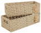 Yheenlf Boîte de Rangement, Paniers de Décoration avec Poignée, Coffre Décoratif pour Salon, la Chambre et la Salle de Bain, 37x16.5x11cm/32x12x10cm, Naturel