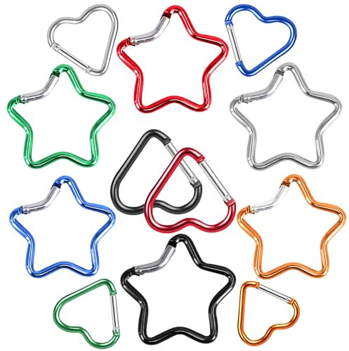 12 Stück Karabiner Herz Stern