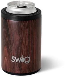 Swig Life Standard-Dosenkühler, 340 ml, isolierter Flaschen- und Dosenhalter, Edelstahl-Kühler, Abdeckungen für Standard-Bierflaschen, Strandzubehör für Frauen im Bourbon-Fass
