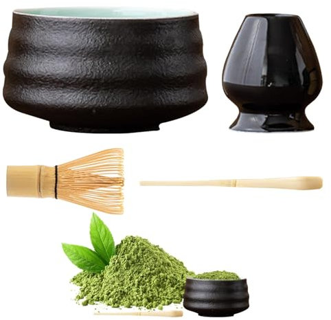 Ensemble fouets matcha, service à thé japonais Matcha, kit de préparation de thé Matcha, ensemble de fouets à thé en bambou et de bols en céramique, kit de démarrage de poudre de matcha