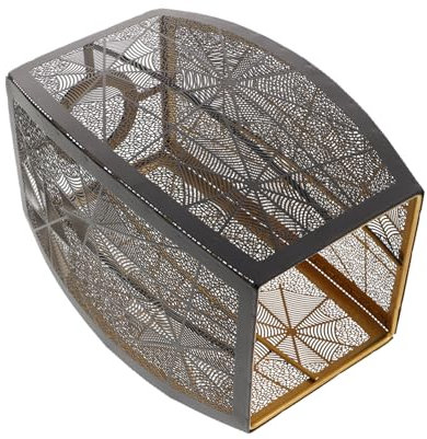 ANDRESLAD Spider Web Lampshade Hollow Carved Iron Lampshade for Table Lamp Vintage Style Unique Lamp Covers Lighting Accessory