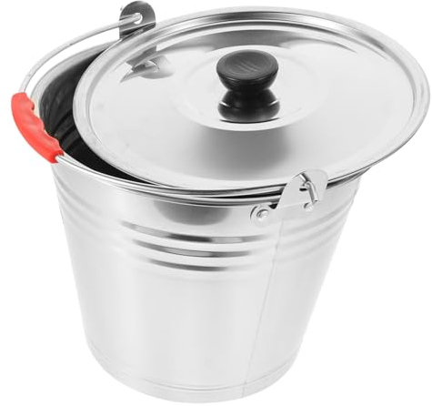 BESPORTBLE Balde Cubo De Acero Inoxidable Espesado con Tapa Cubo Premium Duradero Multifuncional para Uso Casa Granja para Leche De Pasto