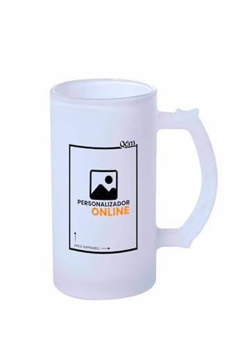 Jarra De Cerveza Personalizada | 500 Ml | Cristal Opaco | Impresión DTF Uvi | Personalizable Con Texto, Imagen O Fotografía | Regalo Original