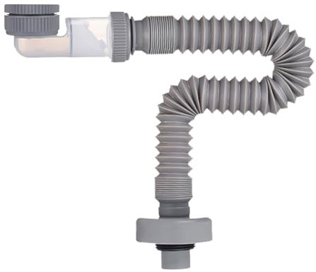 LUPATDY 1 1/4 Zoll Siphon,Flexibler Röhrensiphon, raumsparsiphon, Abflussrohr mit Geruchsverschluss, für Küchenspüle, Spülmaschine und Waschmaschine(Grau)