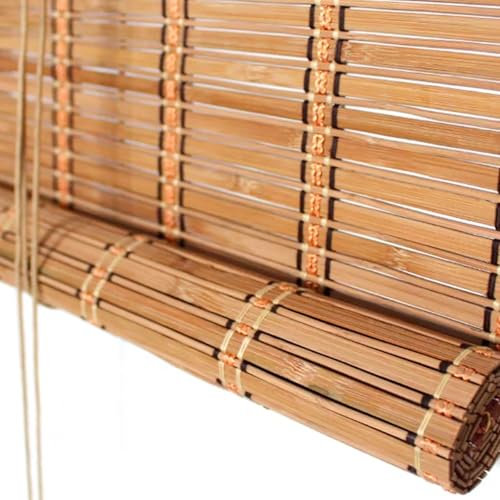 Bambusrollo Bambus Rollos Wetterfest Aussen Schilf Vorhang 70% Verdunkelungsrollos 60 70 75 80 90 100 105 110 120 125 130 140 150 160 170 175 180cm Breit Sichtschutz Raffrollo Jalousine Für Fenster
