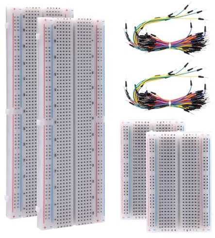 AYWHP Mini Breadboard Kit 2 x 830 Points + 2 x 400 Points Breadboard & 126 Flexible Jumper Wires, Breadboard Electronics Complete Set Compatible with Arduino Raspberry Pi, Solderless Set