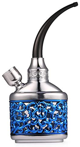 SETSCZY Bong, Bong de Vidrio, Bong de Copa de Vidrio Grueso, Pipa de Fumar Botella de Vidrio, Pipas de Agua, Juego de narguile de Bong de Plataforma petrolera, para Fumadores,Azul