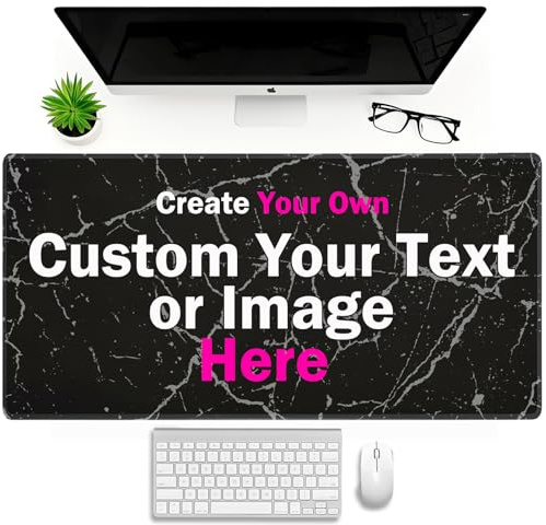 Personnalisé Photo Texte Tapis de Souris Personalisée Tapis de Souris Gamer Personnalisé XL/XXL Anti-Glissant Surface Texturée pour Bureau et Maison Cadeau