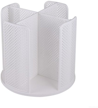 Organiseur de gobelets en plastique avec 4 compartiments et design rotatif pour un usage quotidien (blanc)