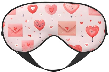 Augenmaske zum Schlafen, Rosa Umschlag-Schlafmaske mit verstellbarem Riemen