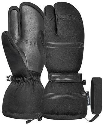 Reusch Lobster Skihandschuhe für Damen | sehr warm | Echt-Daunen-Isolation | wasserdichte & atmungsaktive 3-Finger-Winterhandschuhe mit Softshell, für Ski & Piste, Größe 6-8,5, Cozy Down R-TEX XT