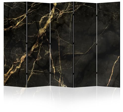 LUMASOUL Biombo Separador de Ambientes Unilateral - Mármol Motivo - Biombos Separadores de 5 Paneles - Biombos Decorativos para Divisor Ambientes - Glamuroso 225x172 cm