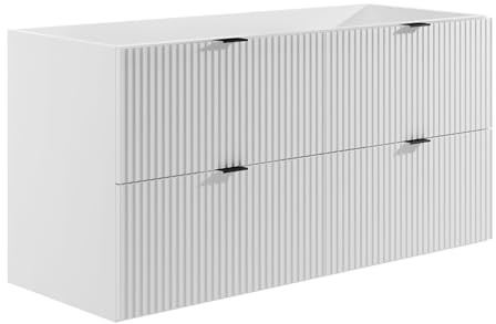 Vente-unique-Waschbeckenunterschrank hängend unter Waschbecken - Weiß matt - 120 cm - ZEVINI