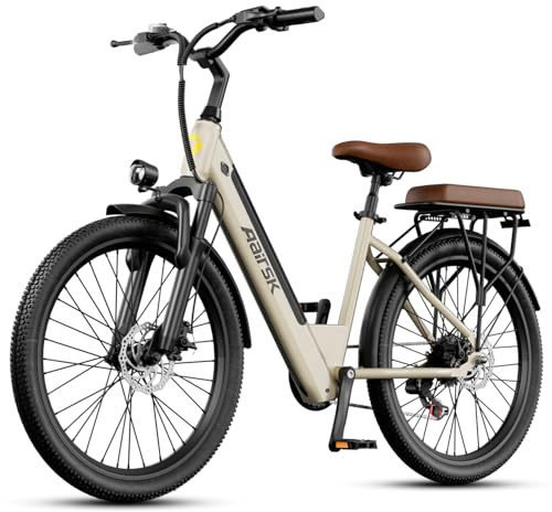 Aairsk E Bike Herren mit 36V 13Ah Batterie, 7-Gang Getriebe mit LCD-Display, 250W Motor & 25km/h, 80km Langstrecke, 26 Zoll Pendler Elektrofahrrad für Erwachsene (S600)