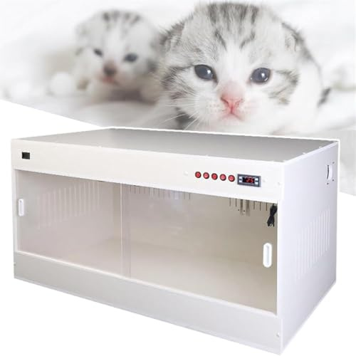 Nuxyyds Incubatrice per Cuccioli con Riscaldamento, Allevamento per Animali Domestici, Incubatrice Intelligente per Gatti per Cuccioli, Scatola per Incubatrice per Cani White-80 * 50 * 50cm