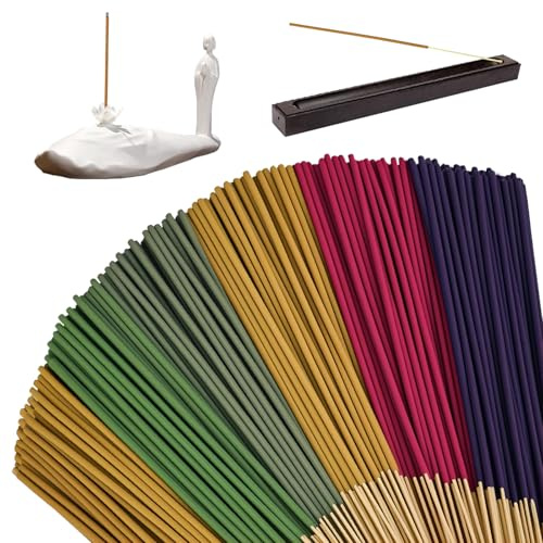 Premium Räucherstäbchen 100% Natürlich ohne Chemie, 300 Incense Sticks (6x50) mit Lavendel, Zitronengras, Jasmin, Minze, Rose und Salbei für Meditation, Raumreinigung, Entspannung