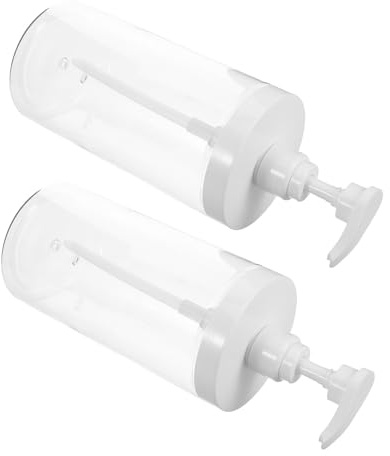 VICASKY Flaconi Dispenser da Viaggio Trasparenti 1000 Ml Set 2 Pezzi Pompa Anti-Perdita Bocca Larga Ricaricabili per Shampoo Lozione Cosmetici Portatili per Viaggi