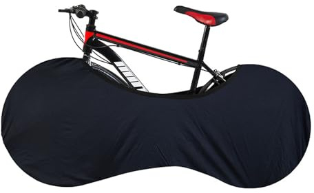 Fahrradabdeckung – Schwarz Fahrrad Abdeckplane, Wiederverwendbares Fahrradplane, Fahrradgarage Innenbereich Staubdicht Fahrradhülle für Fahrräder Mountainbike