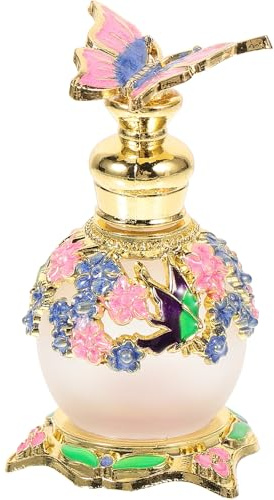 SUPVOX Mini Frasco de Viaje Recargable para Aceites Aromáticos y Perfumes, Frasco de Vidrio Morado Soporte para Decoración en Baños y Salones