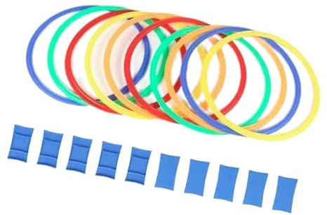 SunsoilGiant 10 Stück Speed Agility Ringe Sporttrainingsringe Koordinationsreifen Sprungringe Fußarbeitstraining Aus PP Material für Kinder Erwachsene Sportspiel S, 38cm