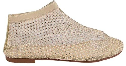Générique Platta glänsande nätskor för kvinnor - trendiga sommarplatta sandaler med genombrutet fisknät - andningsbar sandal - lediga sandaler - snygga skor