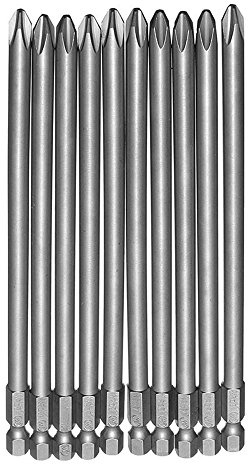 Rocaris 6 in Phillips Screwdriver Bit Sets 1/4 Inch Hex Shank Magnetic Screwdriver Bits Cross Head S2 Steel Screwdriver Bits 10 Pack