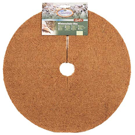 AFP Kokos-Abdeckscheibe Winterschutz Pflanzen, Natur, Ø 60 cm/Frostschutz Kübelpflanzen/Verdunstungsschutz Topfpflanzen/Mulchscheibe Garten / 2 Jutesäckchen gratis