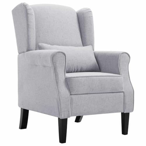 vidaXL Sessel Relaxsessel Armsessel Polstersessel Loungesessel Ruhesessel Fernsehsessel Ohrensessel Sofastuhl Relaxstuhl Stuhl Esszimmer Hellgrau Stoff