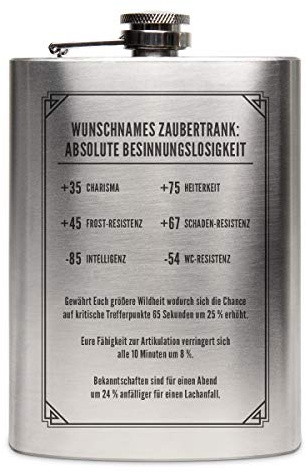 Flachmann Edelstahl 237 ml 8 oz individuelle Gravur Geschenk - Ausrüstungsgegenstand